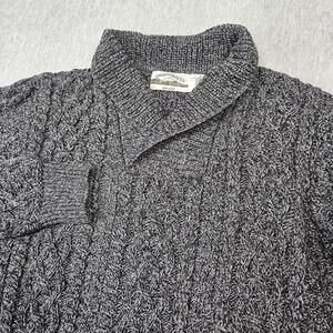 Aran Crafts Men's Charcoal Cable Knit Sweater